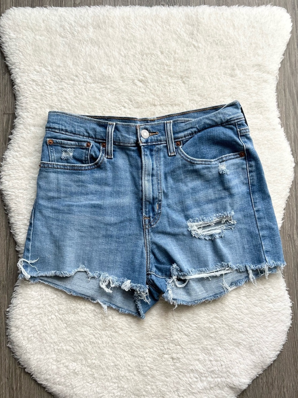Levi’s Denim Distressed High-Rise Women’s Jean Shorts